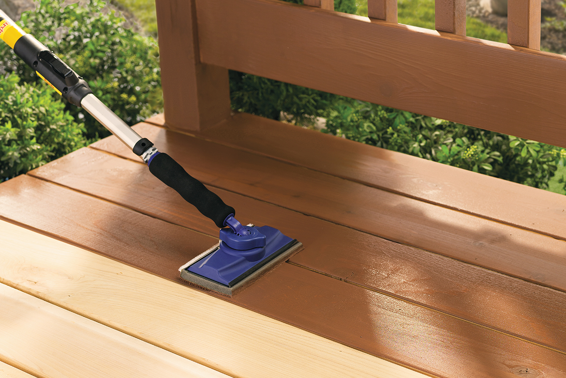 Applying Thompson's WaterSeal Solid Stain Product to Deck with Paint Pad